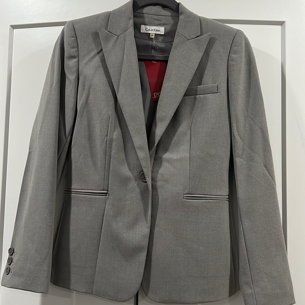 Calvin Klein Light Grey Suiting Blazer NWT 1 Button